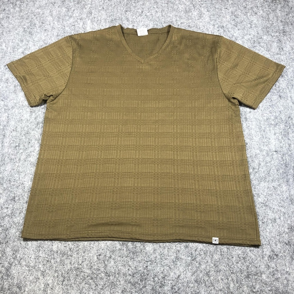 Stacy Adams Shirt Mens 3XLT Green Textured V Neck Short Sleeve Big Tall Knit